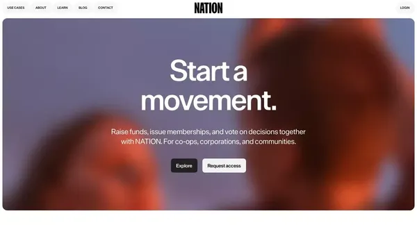 Start a movement with NATION - Landing design inspiration