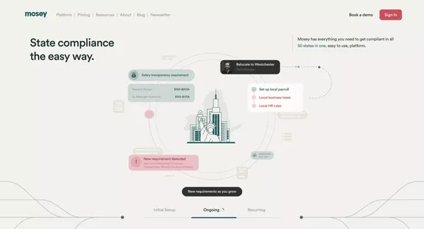 Corporate and Business Compliance Services | Mosey - Landing design inspiration
