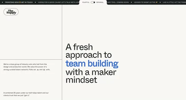The Supply / Curated Digital Talent - Landing design inspiration