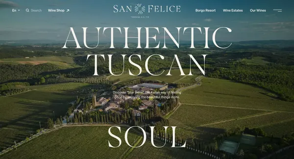 San Felice: the historic Tuscan vineyard, winery and 5* hotel | Borgo San Felice - Landing design inspiration
