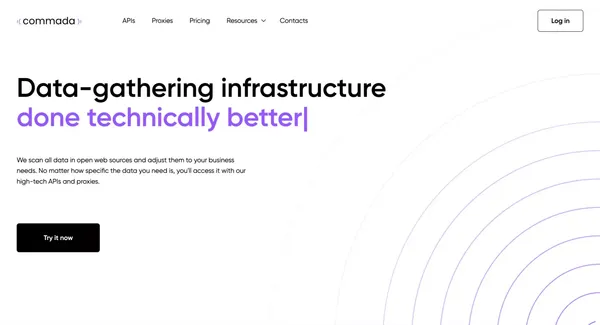 Data-gathering infrastructure adjusted for your request - Landing design inspiration