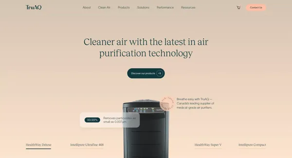 TruAQ | Clean air for everyone - Landing design inspiration
