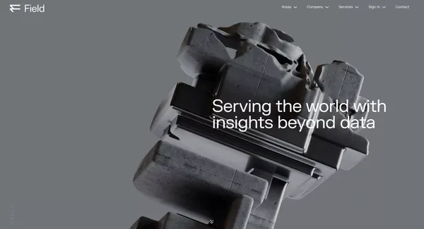 Serving the world with insights beyond data | Field - Landing design inspiration