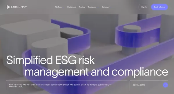 Fair Supply - Cloud-based ESG Risk Management and Compliance - Landing design inspiration