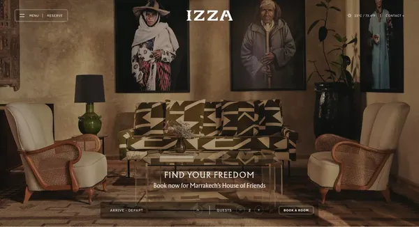 IZZA Marrakech - Landing design inspiration
