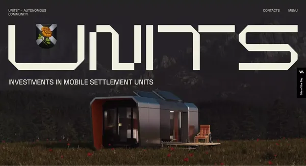 Units™ - Investments in future of living - Landing design inspiration
