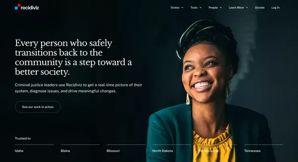Recidiviz | A Criminal Justice Data Platform - Landing design inspiration