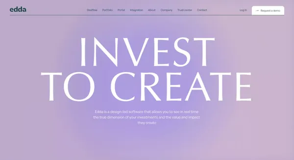 Investto create - Edda - Landing design inspiration