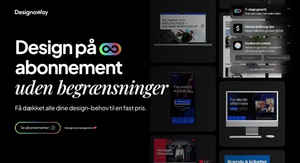 Design Abonnement til fast pris | Alt grafik | 2-3 dages levering | Ubegrænset rettelser | Webflow Danmark - Landing design inspiration
