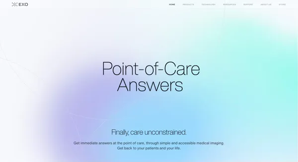 Exo® | Portable Ultrasound Ecosystem for Point-of-Care Answers - Landing design inspiration