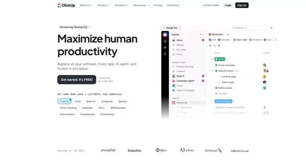 ClickUp™ | The everything app for work - Landing design inspiration