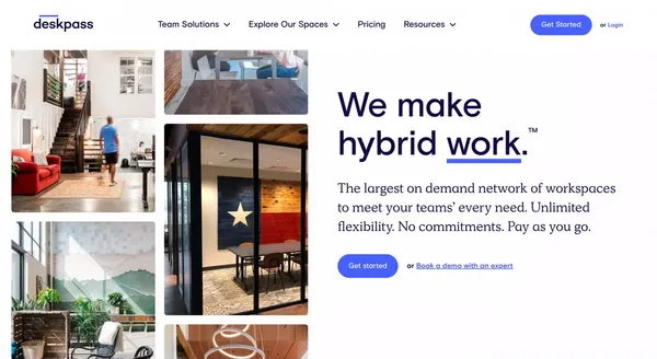 Coworking Spaces & Shared Offices | Deskpass - Landing design inspiration