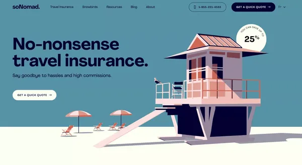 Travel Insurance | Medical Insurance | soNomad. - Landing design inspiration