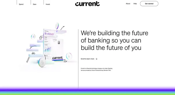Current | Future of Banking - Landing design inspiration