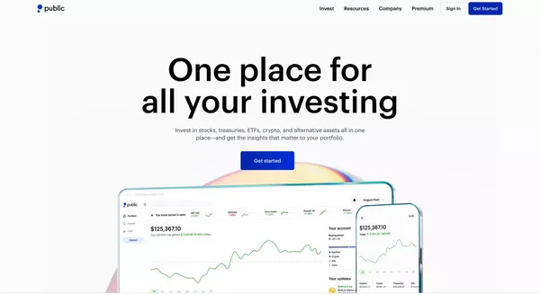 Public.com - Stocks, Treasuries & Crypto Investing App - Landing design inspiration