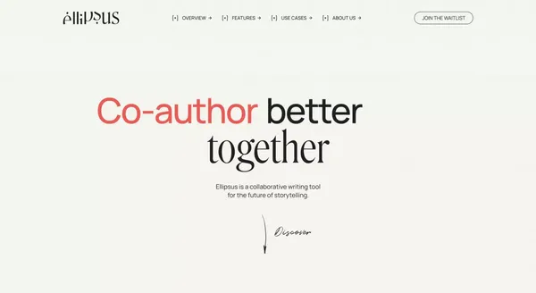 Ellipsus - Write better together - Landing design inspiration