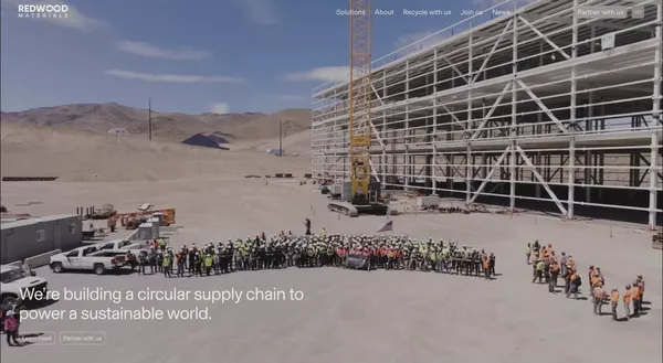 Redwood Materials | Circular Supply Chain for Lithium-ion Batteries - Landing design inspiration