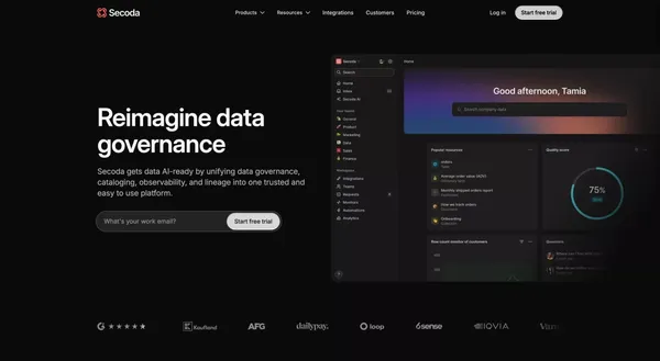 The Unified Data Governance Platform | Secoda - Landing design inspiration