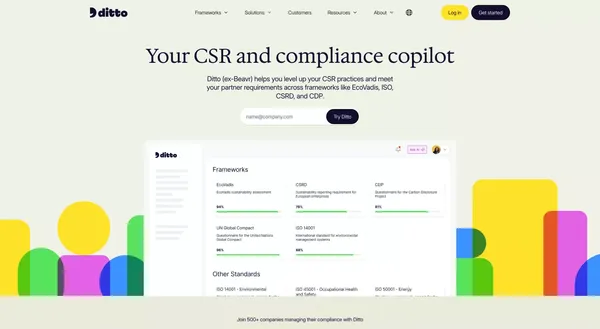 Ditto – CSR & Compliance with AI | Multiply Real Impact - Landing design inspiration