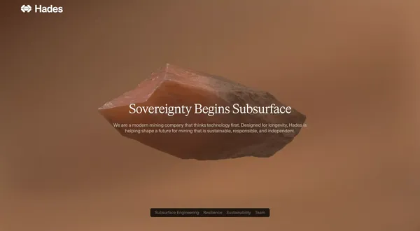 Hades Mining - Landing design inspiration