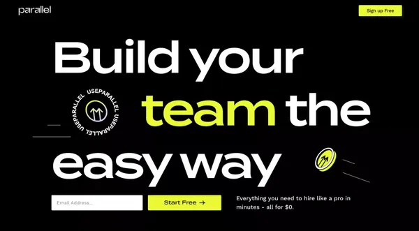 Parallel | The hiring stack for start ups - Landing design inspiration
