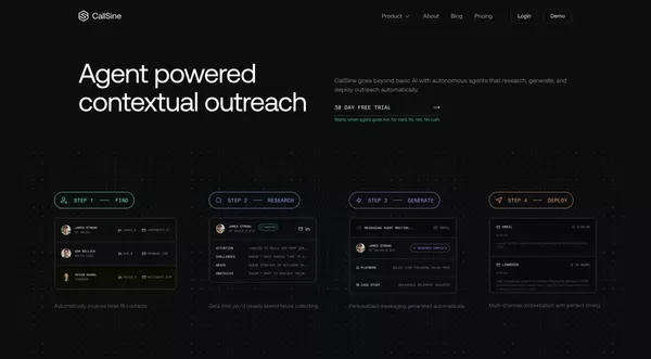 CallSine - Landing design inspiration