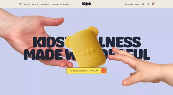 KOA Kids Vitamins — Kids' wellness made wonderful - Landing design inspiration