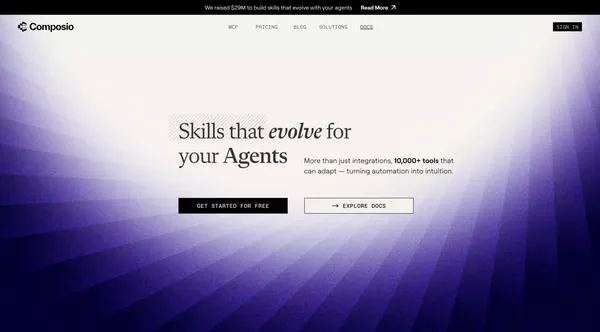 Composio - The Skill Layer of AI - Landing design inspiration