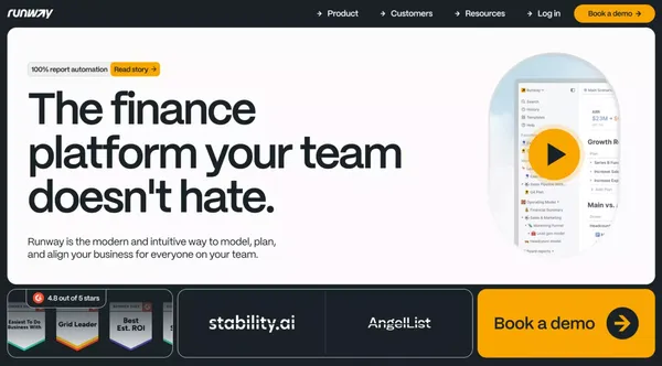 Runway / The finance platform your team doesn't hate. - Landing design inspiration