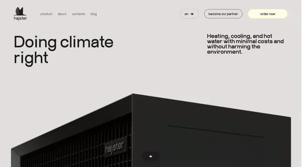 Heat pumps for home at Hajster - Landing design inspiration