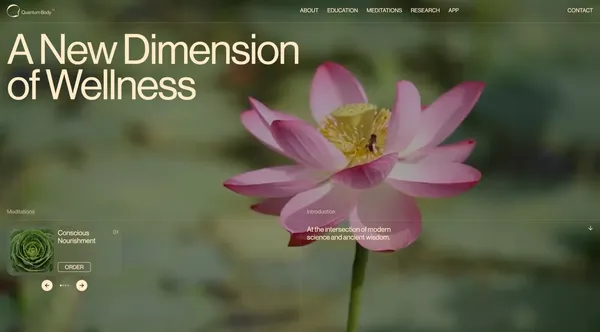 Quantum Body - A New Dimension of Wellness - Landing design inspiration