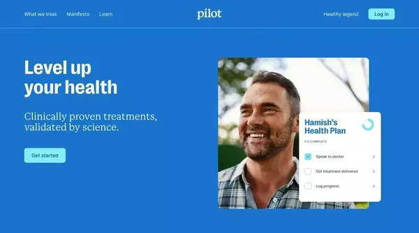 Pilot - Men's Health Treatments Online - Landing design inspiration