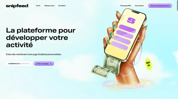 Homepage - Snipfeed - Landing design inspiration