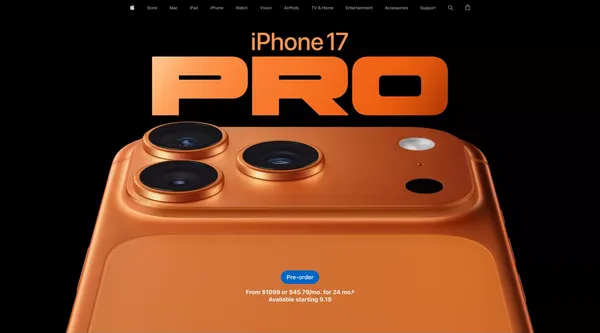 iPhone 17 Pro and iPhone 17 Pro Max - Apple - Landing design inspiration