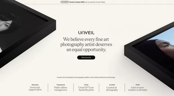 Unveil - Landing design inspiration