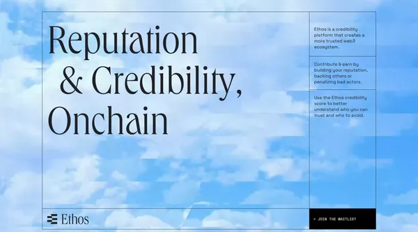 Ethos - A safer & more trusted on-chain crypto experience - Landing design inspiration