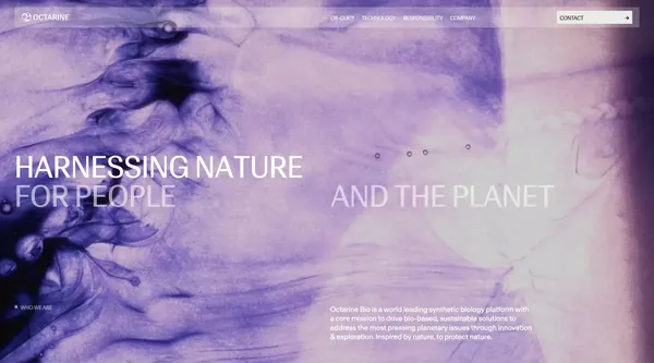 Octarine Bio - Landing design inspiration