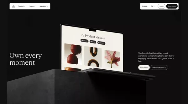 Frontify: Where Brands Live  - Brand Management Software - Landing design inspiration