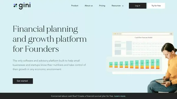 The Strategic Financial Planning Tool | gini - Landing design inspiration