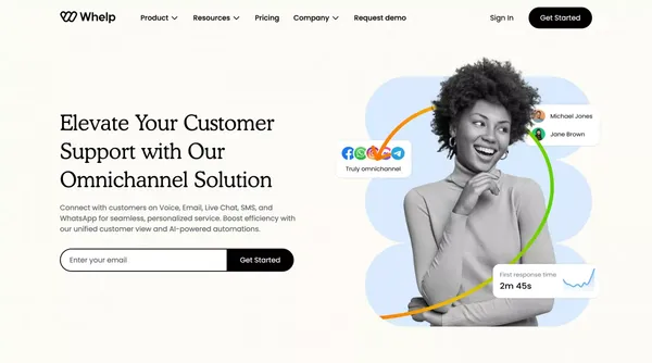 Whelp - Customer Support Platform | Home - Omnichannel Inbox with AI Capabilities - Landing design inspiration