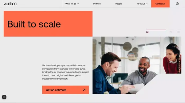Software Development Company | Vention - Landing design inspiration