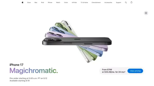 iPhone 17 - Apple - Landing design inspiration