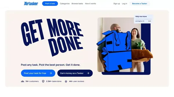 Hire skilled people & earn extra money today on Airtasker.com/us | Airtasker US - Landing design inspiration