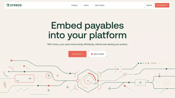 Crezco: Embedded Payments API - Crezco - Landing design inspiration