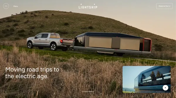 Moving road trips to the electric age.  — Lightship - Landing design inspiration