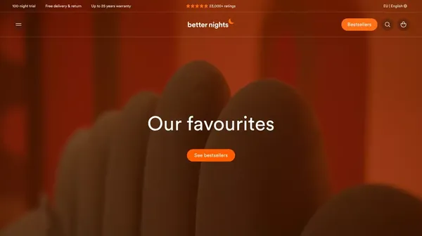 Better Nights. Good beds and good sleep change everything. - Ecommerce design inspiration