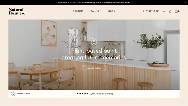 Natural Paint Co. | Plant-based paint and timber oils - Landing design inspiration