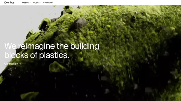 erthos® | We reimagine the building blocks of plastics. - Landing design inspiration