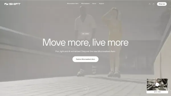 Move more, live more – Shift Robotics - Landing design inspiration