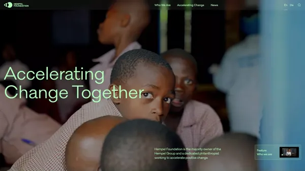 Hempel Foundation | Accelerating Change Together | Hempel Foundation - Landing design inspiration